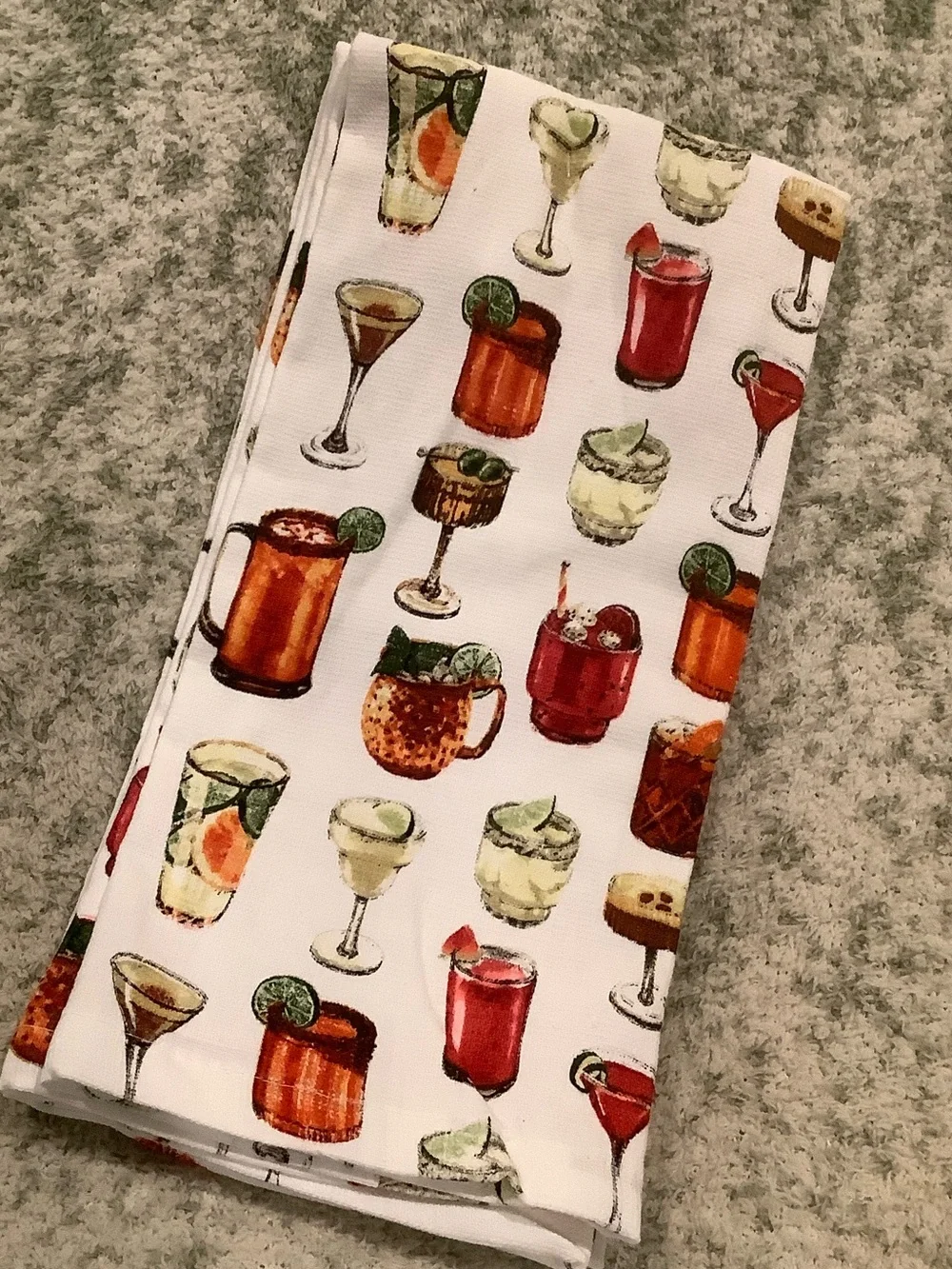 Cocktails Mocktails & Tropical Drinks Kitchen Towels Set of 2 NWT Cotton Bliss